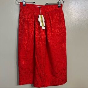 Vintage Y2K 100% Silk Elegant Red Skirt By Liz Claiborne Size 10 NWT